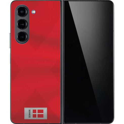 Denmark Soccer Flag Galaxy Z Fold5 5G Skin